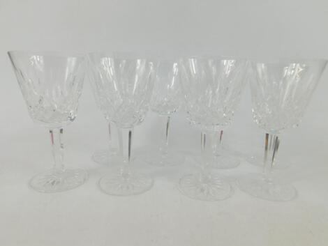 A set of eight Waterford wine glasses