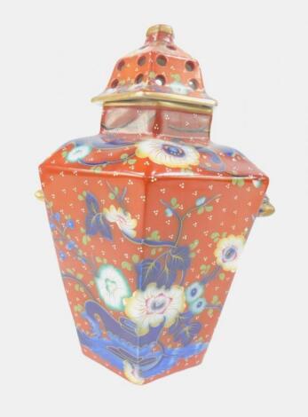 An early 19thC ironstone potpourri vase