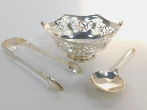 A pair of George III silver sugar tongs