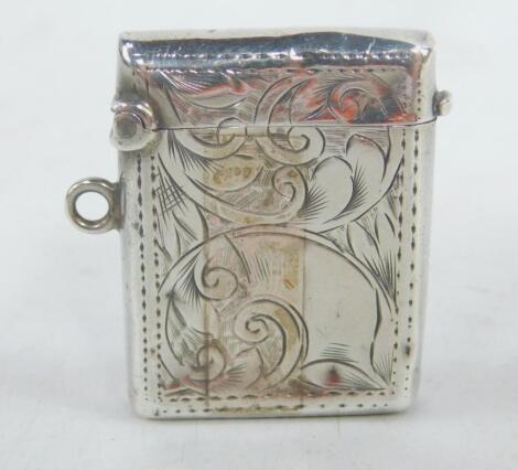 An Edward VII silver vesta case