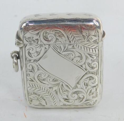 A Victorian silver vesta case