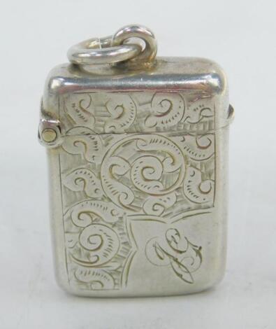 A Victorian silver vesta case