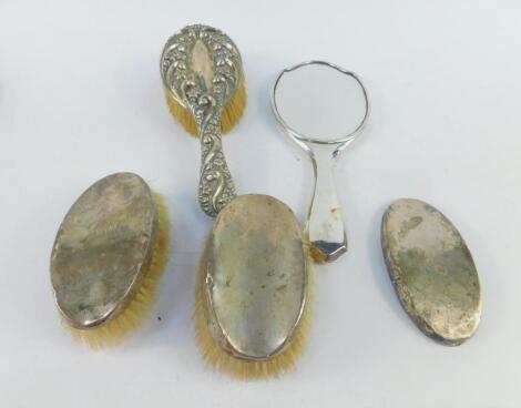 A George V silver backed hand mirror