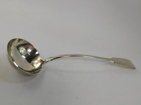 A Victorian silver Old English pattern soup ladle