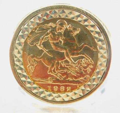 An Elizabeth II gold half sovereign 1982