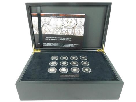 A Three Greatest Monarchs silver Maundy coin collection