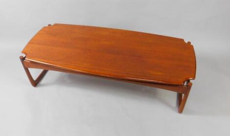 A 1960's oak and teak oblong occasional table