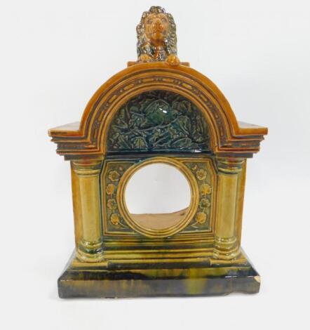 An Arts & Crafts late 19thC pottery mantel clock