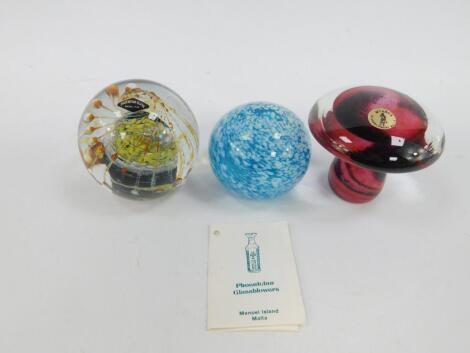 A Phoenician glass paperweight