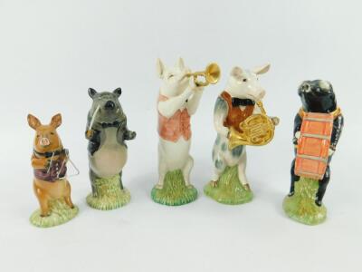 Nine Beswick pig band figures - 3