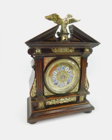 A Lenzkirch late 19thC oak cased mantel clock