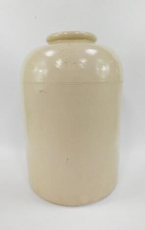 A Doulton Labeth white stoneware half bushel jar