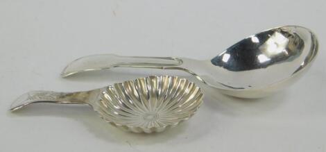 A George III silver caddy spoon