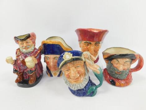 Five Royal Doulton large character jugs