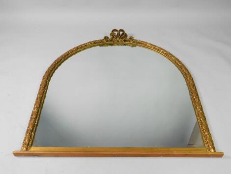 A Victorian gilt wood and gesso over mantel mirror