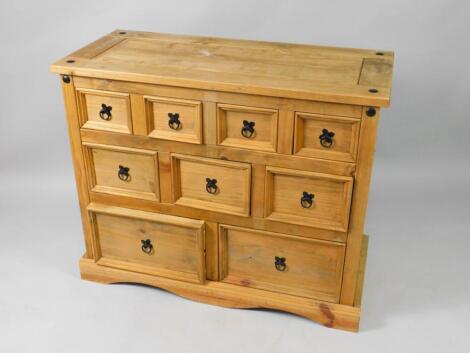 A light oak chest of drawers