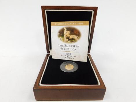 An Elizabeth II gold quarter sovereign 2012