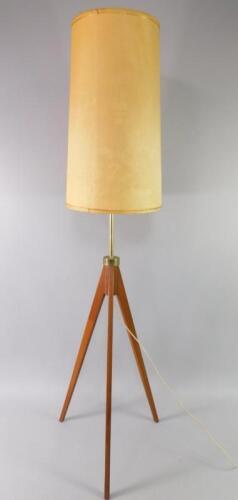 A 1960's teak standard lamp