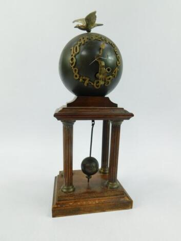 A Continental early 20thC orb clock