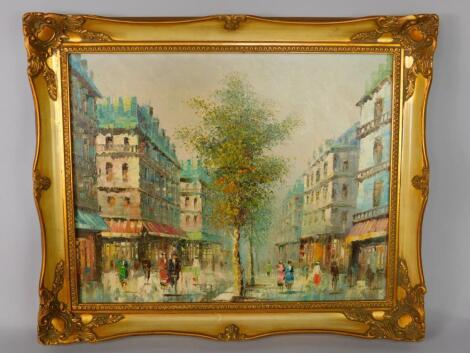 T Carson (20thC). Paris Street scene