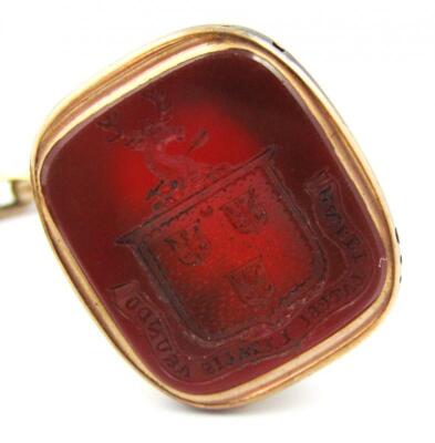 A rococo design carnelian fob seal - 3