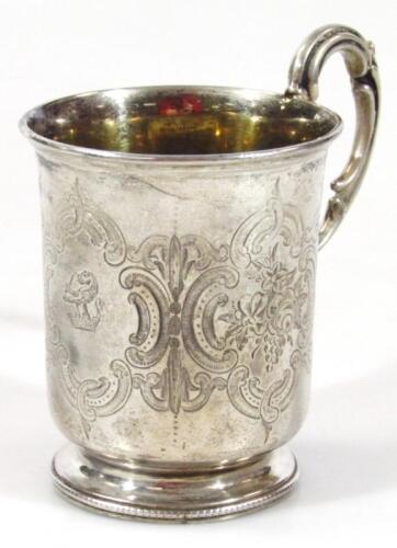 A Victorian silver gilt christening mug