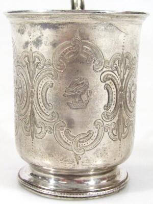 A Victorian silver gilt christening mug - 2