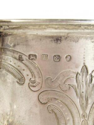 A Victorian silver gilt christening mug - 3