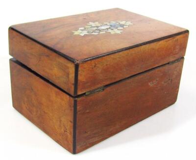 A Victorian walnut and mother of pearl jewellery casket - 5