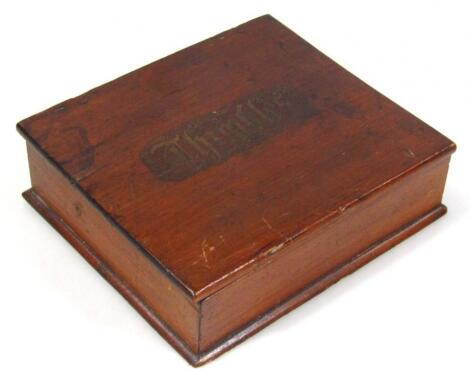 An Edwardian mahogany thimble box