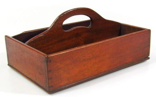 A late 19thC mahogany cutlery box