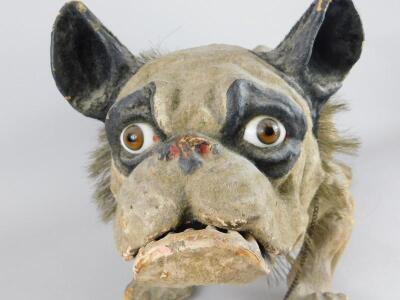 A late 19thC French papier maché model of a nodding French bulldog - 2