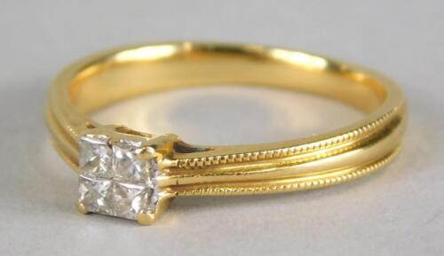 An 18ct gold diamond set dress ring