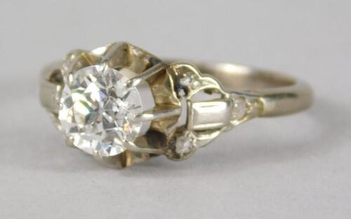 A diamond solitaire ring