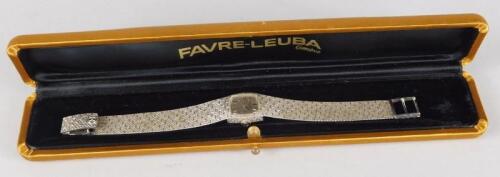 An 18ct white gold Favre-Leuba wristwatch