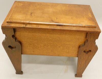 An Arts & Crafts style oak workbox