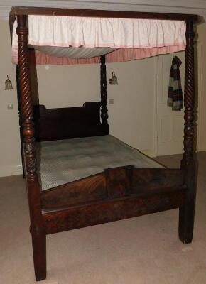 A 19thC mahogany four poster bed - 2