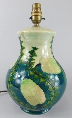 A Moorcroft pottery lamp base