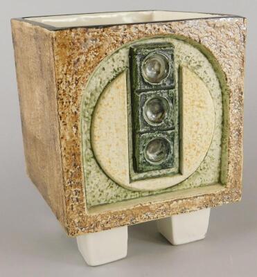 A Troika square section Newlyn rough textured jardiniere - 2