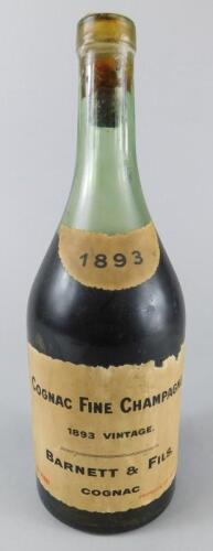 A bottle of Barnett & Fils Fine Champagne cognac