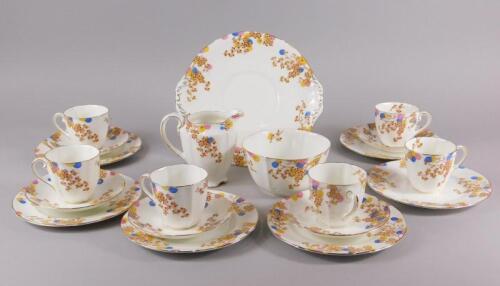 A Royal Doulton Carnival pattern part tea service