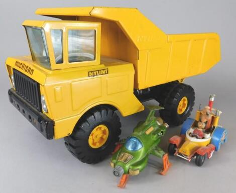 A Tonka type yellow truck