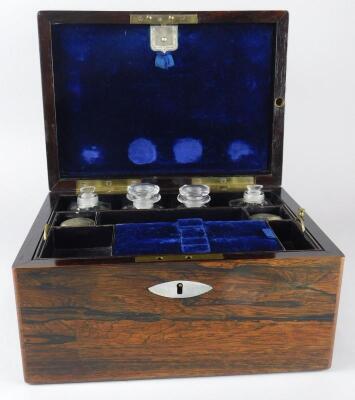 A Victorian rosewood dressing case