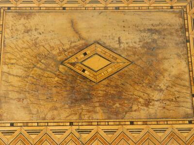 A Victorian walnut and parquetry banded work box - 3