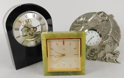 Three small mantel clocks