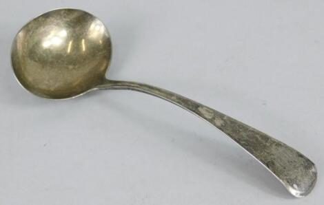 A Victorian old English pattern silver ladle