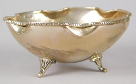 A Continental white metal small bowl