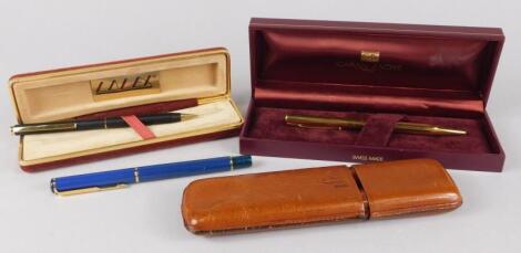 A blue Parker fountain pen