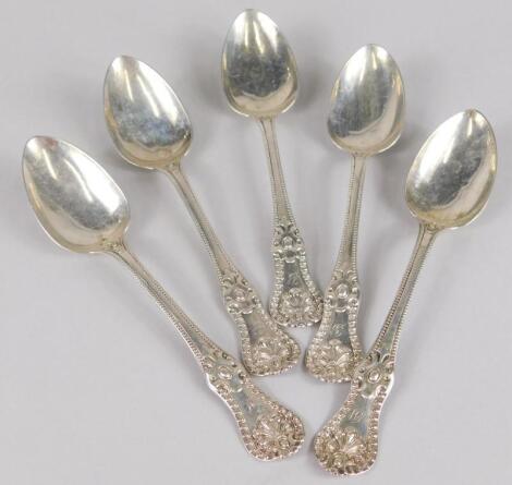 A set of five Victorian silver teaspoons