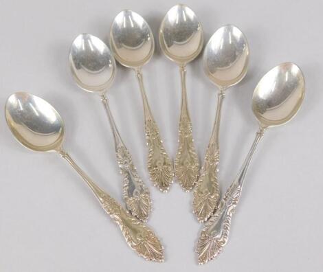 A set of six silver Elizabeth II teaspoons